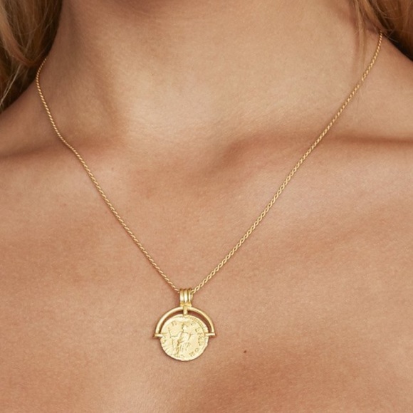 Coin pendant gold 925 sterling necklace roman - Picture 4 of 11